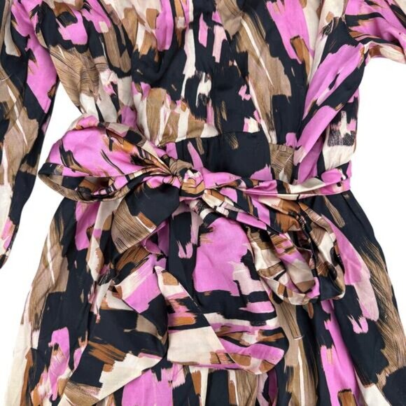 NWT JUST CAVALLI Women's Abito Long Sleeve Belted Shirt Dress Sz 8  + FLAWS - Picture 11 of 14